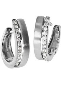 Paar Creolen OSTSEE-SCHMUCK "OSTSEE-SCHMUCK Creole Luzie Creole Luzie", wei&szlig;, Ohrringe, Damen, 14 x 4,5mm, Silber 925 (Sterlingsilber)