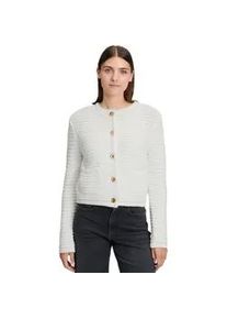 BETTY & CO Strickjacke BETTY & CO "Damen mit Knopfleiste", Damen, Gr. 44, wei&szlig; (rohwei&szlig;), Strick, Obermaterial: 75% Baumwolle, 25% Polyamid, gerade normal, Rundhals, Strickjacken Strickjacke