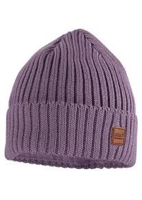 Strickm&uuml;tze MaxiMo, Jungen, Gr. 49, lila (rauchlila), Strick, Wolle, unifarben, M&uuml;tzen Strickm&uuml;tze, Wolle, gef&uuml;ttert, breiter Umschlag