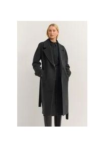 Trenchcoat Bugatti "Loose Fit", Damen, Gr. 38, 280, dunkelgrau, 70% Wolle, 20% Polyester, 10% Polyamid, unifarben, loose fit, M&auml;ntel, Oversized, Flexcity Stretch mit Bindegurt