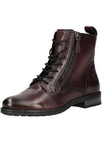 Schn&uuml;rstiefelette BAGATT "BAGATT Stiefelette Leder", Damen, Gr. 38, bordeaux, Leder, Schuhe Schn&uuml;rstiefelette