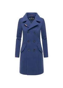 Kurzmantel Marikoo "Nanakoo", Damen, Gr. XS (34), lila (violett), Oberstoff: 90% Polyacryl, 8% Viskose, 2% Elasthan; Futter: 100% Polyester; &Auml;rmelfutter: 100% Polyester, figurumspielend ca. Mitte Oberschenkel, &Auml;rmel ohne &Auml;rmelschlitz normaler Saum, M&auml;ntel Kurzmantel, edler Damen Trenchcoat in Wollmantel-Optik