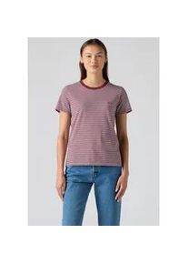 Levi's T-Shirt LEVI'S "PERFECT TEE", Damen, Gr. XS (34), rot (collegiate burgundy), Single Jersey, Obermaterial: 100% Baumwolle, figurbetont normal, Rundhals, Shirts T-Shirt, mit kleiner Logo-Stickerei