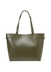 Marc O'Polo Shopper MARC O'POLO "mit seitlichen Riemen", Damen, Gr. B/H/T: 43cm x 28cm x 15cm, gr&uuml;n (burnt olive), Leder, unifarben, Taschen Shopper