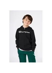 Kapuzensweatjacke Champion "BASICS Fleece Full Zip Sweatshirt", Jungen, Gr. XXL (176), blau (nbk, ns), Obermaterial: 54% Baumwolle, 46% Polyester, normal, Sweatjacken, mit Kapuze und Kordelzug, aus Baumwolle und Polyester, f&uuml;r Kinder