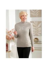 Classic Dog Stehkragenpullover CLASSIC "Stehkragen-Pullover", Damen, Gr. 50, beige (sand, meliert), 90% Polyacryl, 10% Polyester, meliert, Pullover Stehkragenpullover