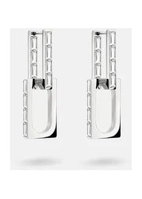 Paar Creolen Liebeskind Berlin "Schmuck Edelstahl Ohrringe The Festive Mini Link Sparkle", silber (silberfarben, kristallwei&szlig;, kristallwei&szlig;), Ohrringe, Damen, 14mm, Edelstahl, mit Zirkonia (synth.) - Einh&auml;nger abnehmbar