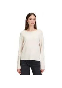 BETTY & CO Strickpullover BETTY & CO "Damen mit Rundhalsausschnitt", Damen, Gr. 44, bright cream melange, Strick, Obermaterial: 50% Viskose, 27% Polyamid, 23% Polyester, gerade lang, Rundhals, Pullover Strickpullover