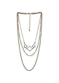 Collier Firetti "Schmuck Geschenk Layering Geometric Shape", gelbgoldfarben, Halsketten, Damen, Metall, L: 42 48 60 B: 1,3mm, Collier, B:1,3mm