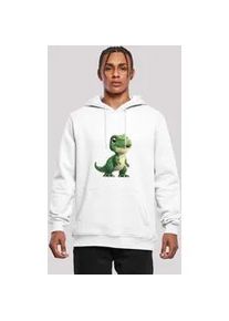 Kapuzenpullover F4NT4STIC "S&uuml;&szlig;er gr&uuml;ner Dino", Herren, Gr. 5XL, wei&szlig;, Obermaterial: 65% Baumwolle, 35% Polyester, slim fit, Pullover Kapuzenpullover, Premium Qualit&auml;t