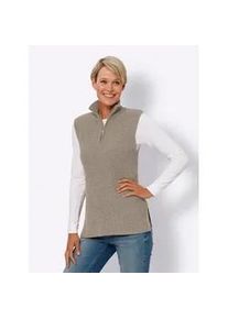 Pullunder Classic Basics "Pullunder", Damen, Gr. 42, beige (sesam), 100% Polyester, unifarben, Pullover Pullunder