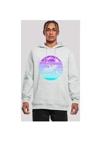 Kapuzenpullover F4NT4STIC "Retro Alien Weltraum Sonnenuntergang", Herren, Gr. XS, grau (erdgrau), Obermaterial: 65% Baumwolle, 35% Polyester, slim fit, Pullover Kapuzenpullover, Premium Qualit&auml;t
