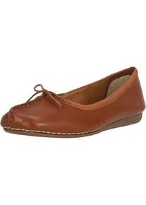 Ballerina Clarks "Freckle Ice", Damen, Gr. 40, braun, Leder, Schuhe Ballerina, mit komfortabler Sohle