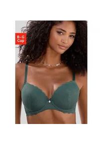 Schalen-BH Vivance, Damen, Gr. 90, Cup F, gr&uuml;n (khaki), Spitze, Obermaterial: 91% Polyamid, 9% Elasthan, BHs Schalen-BH, mit B&uuml;gel aus elastischer Netzspitze, sexy Dessous