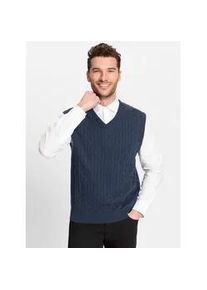 Pullunder Marco Donati "Pullunder", Damen, Gr. 54, blau (dunkelblau), 70% Polyacryl, 30% Wolle, gemustert, Pullover Pullunder