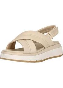 Sandale Clarks "Tuscan", Damen, Gr. 37, wei&szlig;, Leder, Schuhe Sandale, mit besonders flexibler und leichter Sohle