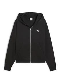 Sweatjacke Puma "Wardrobe Essentials Boxy Kapuzenjacke Herren", Herren, Gr. M, schwarz, Obermaterial: 23% Polyester, 77% Baumwolle; Seitentasche &ndash; Oben: 100% Baumwolle, Sweatjacken Sweatjacke