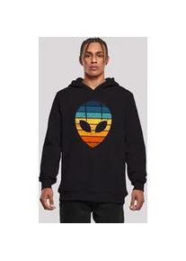 Kapuzenpullover F4NT4STIC "Alien Sonnenuntergang Retro", Herren, Gr. M, schwarz, Obermaterial: 65% Baumwolle, 35% Polyester, slim fit, Pullover Kapuzenpullover, Premium Qualit&auml;t
