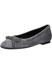 Ballerina Gabor "Gabor Ballerinas Veloursleder", Damen, Gr. 40, grau (smoke), Veloursleder, Schuhe Ballerina