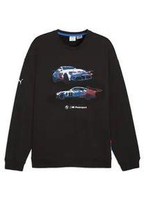 Sweatshirt Puma "BMW M Motorsport Graphic Sweatshirt Herren", Herren, Gr. XL, schwarz, Obermaterial: 34% Polyester, 66% Baumwolle; Rippe: 97% Baumwolle, 3% Elasthan, relaxed fit, Rundhals, Sweatshirts Sweatshirt