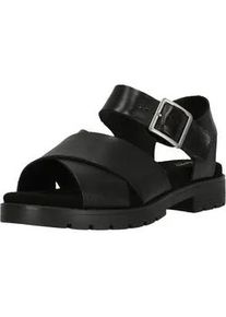 Sandale Clarks "Orinoco", Damen, Gr. 39, schwarz, Leder, Schuhe Sandale, mit gepolstertem Fu&szlig;bett