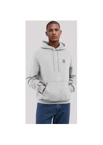 Kapuzenpullover F4NT4STIC "London Red Bus Bestickt", Herren, Gr. L, grau (grau melange), Obermaterial: 80% Baumwolle, 20% Polyester, relaxed fit, Pullover Kapuzenpullover, Premium Qualit&auml;t