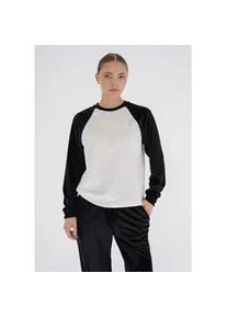 Sweatshirt FRESHLIONS "Sally", Herren, Gr. L, schwarz (wei&szlig;, schwarz), 100% Polyester, mehrfarbig, normal, Rundhals, Sweatshirts Sweatshirt, aus samtig, weichem Stoff hergestellt