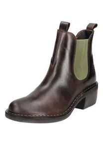 Stiefelette Fly London "Fly London Stiefelette Leder/Textil", Damen, Gr. 37, braun (dunkelbraun), Leder, Textil, Schuhe Stiefelette