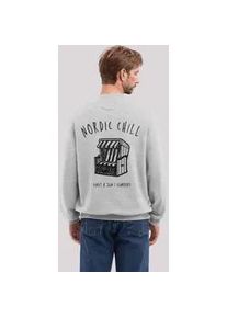 Sweatshirt F4NT4STIC "Knut und Jan Scribble Logo", Herren, Gr. M, grau (grau melange), Obermaterial: 80% Baumwolle, 20% Polyester, regular fit, Rundhals, ohne B&uuml;ndchen, Sweatshirts Sweatshirt, Osteee Kollektion, Urlaub, Ahoi Moin