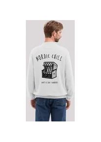 Sweatshirt F4NT4STIC "Knut und Jan Scribble Logo", Herren, Gr. M, wei&szlig; (off, wei&szlig;), Obermaterial: 80% Baumwolle, 20% Polyester, regular fit, Rundhals, ohne B&uuml;ndchen, Sweatshirts Sweatshirt, Osteee Kollektion, Urlaub, Ahoi Moin