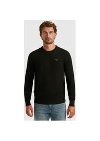 PME-Legend Rundhalspullover PME LEGEND, Herren, Gr. XL, schwarz, Web, Obermaterial: 50% Baumwolle, 50% Modal, unifarben, regular fit normal, Rundhals, Rippb&uuml;ndchen, Pullover Rundhalspullover, mit Logo Stickerei