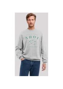 Sweatshirt F4NT4STIC "Ahoi M&ouml;we Knut und Jan", Herren, Gr. XS, grau (grau melange), Obermaterial: 80% Baumwolle, 20% Polyester, regular fit, Rundhals, ohne B&uuml;ndchen, Sweatshirts Sweatshirt, Osteee Kollektion, Urlaub, Ahoi Moin