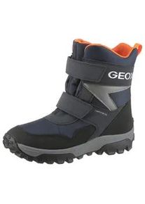 Winterstiefel Geox "J HIMALAYA BOY B ABX", Damen, Gr. 30, orange (navy, schwarz, orange), Synthetik, Textil, Schuhe Winterstiefel, Snowboots, Klettstiefel mit Warmfutter, Gr&ouml;&szlig;enschablone zum Download