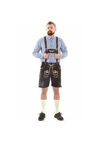 Trachtenlederhose Alessandro Salvarini "ASFerdl", Herren, Gr. 54, Normalgr&ouml;&szlig;en, braun (dunkelbraun), 100% Rindsleder, Hosen, Lederhose in Trachtenstil in kurzer Schnittform aus Echtleder