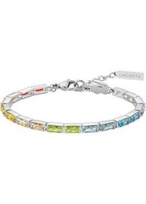 Tennisarmband Lacoste "DUCHESS", edelstahlfarben, rot, orange, gelb, champagner, gr&uuml;n, hellblau, t&uuml;rkis, flieder, rosa, rot, orange, gelb, champagner, gr&uuml;n, hellblau, t&uuml;rkis, flieder, rosa, Armb&auml;nder, Damen, 18cm, Edelstahl, Tennisarmband, mit Preciosa Crystal