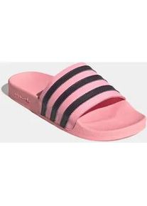 Badesandale Adidas ORIGINALS "ADILETTE", Herren, Gr. 39, schwarz (glow pink, aurora schwarz, glow pink), Leder, Schuhe, Badelatschen