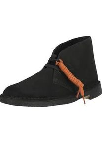 Schn&uuml;rschuh Clarks "Desert Boot", Herren, Gr. 44,5, schwarz, Leder, Schuhe Schn&uuml;rschuh, mit mehrlagigem OrthoLite-Fu&szlig;bett