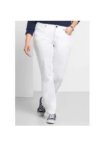 Stretch-Hose sheego, Damen, Gr. 104, Langgr&ouml;&szlig;en, wei&szlig;, 97% Baumwolle, 3% Elasthan, unifarben, Hosen