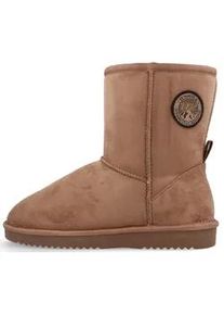 O`Neill Schlupfboots O'NEILL "BESIANA WOMEN HIGH", Damen, Gr. 42, warm taupe, Synthetik, Schuhe Schlupfboots, gef&uuml;tterte Winterschuhe, Winterboots, Snowboots, Schlupfstiefel