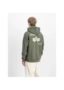 Kapuzensweatshirt Alpha Industries "Label Hoodie BP", Herren, Gr. XXL, gr&uuml;n (schwarz olive), angeraute Sweatware, Obermaterial: 80% Baumwolle, 20% Polyester, bedruckt, regular fit normal, Rundhals, Rippb&uuml;ndchen, Sweatshirts