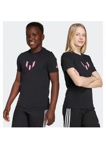 Trainingsshirt Adidas PERFORMANCE "MIT GRAFIK F&Uuml;R KINDER MIT MESSI-NAMESZUG UND SPIELERUMMER", Jungen, Gr. 176, schwarz, Obermaterial: 100% Baumwolle, normal, Shirts, sportlicher Stil, mit Name und Nummer auf dem R&uuml;cken, aus Baumwolle