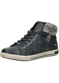 Sneaker Mustang SHOES "Mustang Shoes Sneaker Lederimitat/Textil", Damen, Gr. 37, navy, Lederimitat, Textil, Schuhe Sneaker