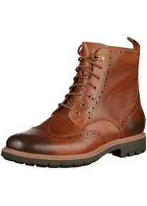 Schn&uuml;rstiefelette Clarks "Clarks Stiefelette Leder", Herren, Gr. 45, braun (dunkelbraun), Leder, Schuhe Schn&uuml;rstiefelette