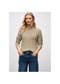 Strickpullover Street One, Damen, Gr. 44, sanded beige, Stoff, 51% Viskose, 30% Polyester, 19% Nylon, unifarben, normal normal, hoch geschlossener Ausschnitt, Rippb&uuml;ndchen, Pullover Strickpullover, mit Turtleneck