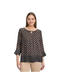 Schlupfbluse Betty Barclay "Damen mit Print", Damen, Gr. 36, schwarz (schwarz, beige), Obermaterial: 100% Viskose; Besatz: 100% Viskose, figurumspielend normal, Rundhals, Blusen Schlupfbluse