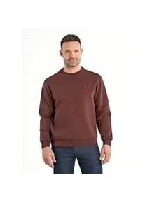 Sweatshirt Bison "Sweatshirt Comfort Fit", Herren, Gr. XL, rot (dk bordeaux), Obermaterial: 83% Baumwolle, 14% Polyester, 3% Elasthan, bequem, Sweatshirts Sweatshirt