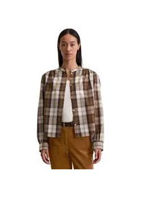 Marc O'Polo Langarmbluse MARC O'POLO "aus leichtem Organic-Cotton-Lyocell-Mix", Damen, Gr. 44, braun (medium braun), Obermaterial: 52% Baumwolle, 48% Lyocell, kariert, normal, Manschette, Blusen