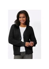 Strickjacke Inspirationen, Damen, Gr. 44, schwarz, 100% Baumwolle, unifarben, Strickjacken Strickjacke