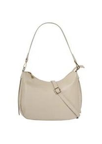 Umh&auml;ngetasche CLUTY, Damen, Gr. B/H/T: 31cm x 24cm x 7cm onesize, beige, Leder, leicht gl&auml;nzend, unifarben, Taschen Umh&auml;ngetasche, echt Leder, Made in Italy