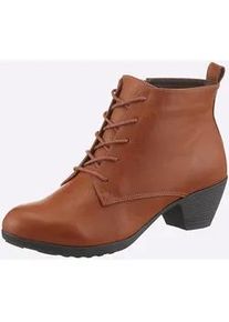 Stiefelette Andrea Conti, Damen, Gr. 38, braun (cognac), Lederimitat, Schuhe Stiefelette